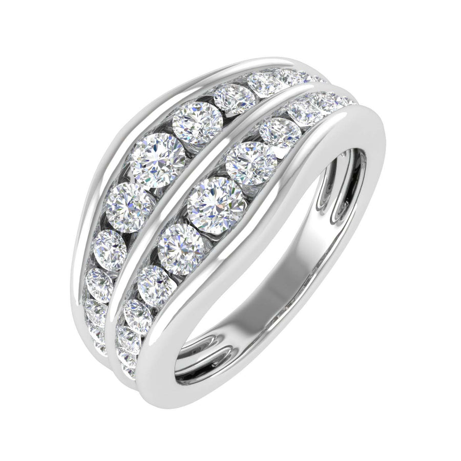 Channel Set Diamond Wedding Band Ring in Gold (1 Carat) - IGI Certified