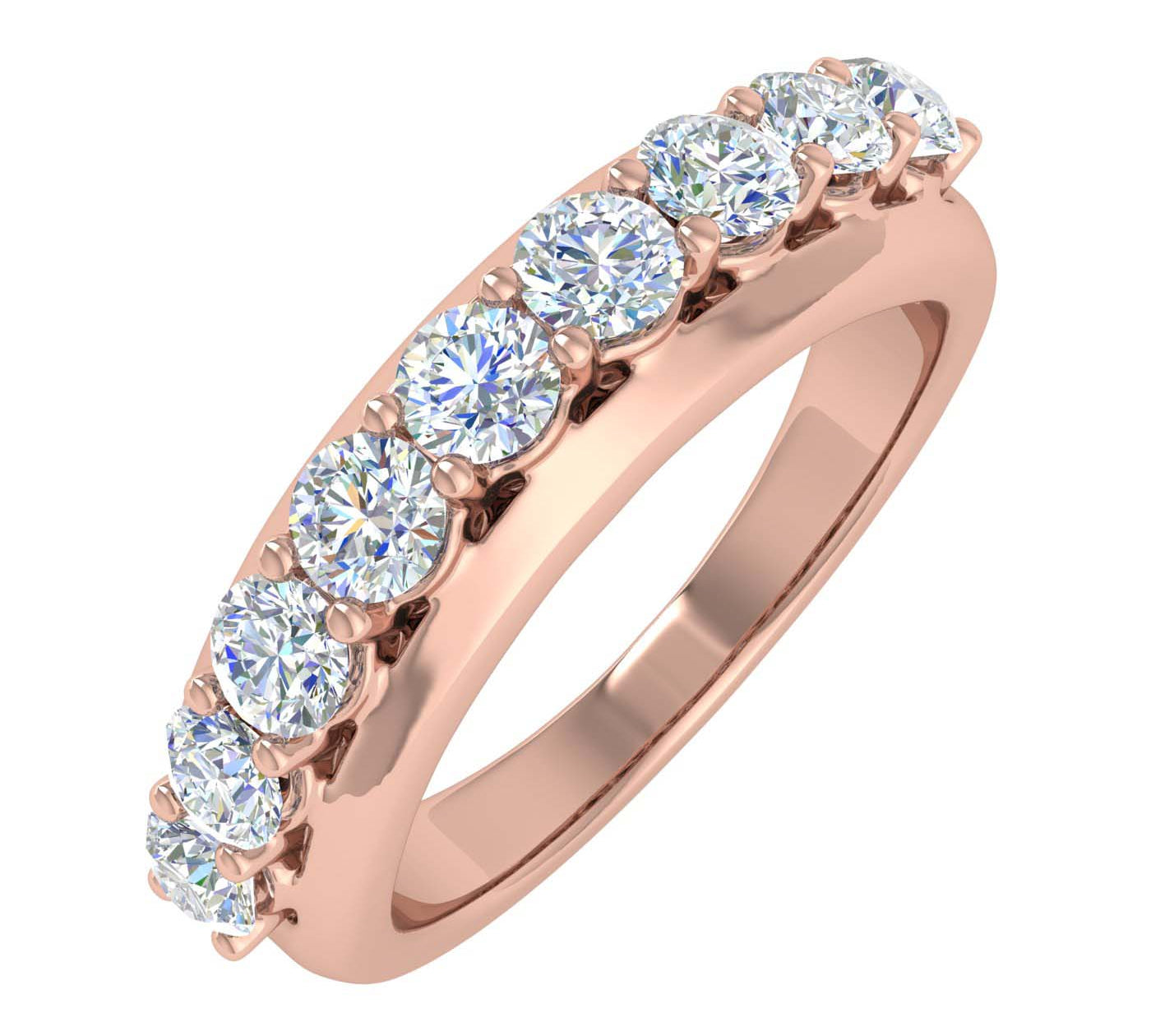 1 Carat Diamond Wedding Band Ring in Gold - IGI Certified