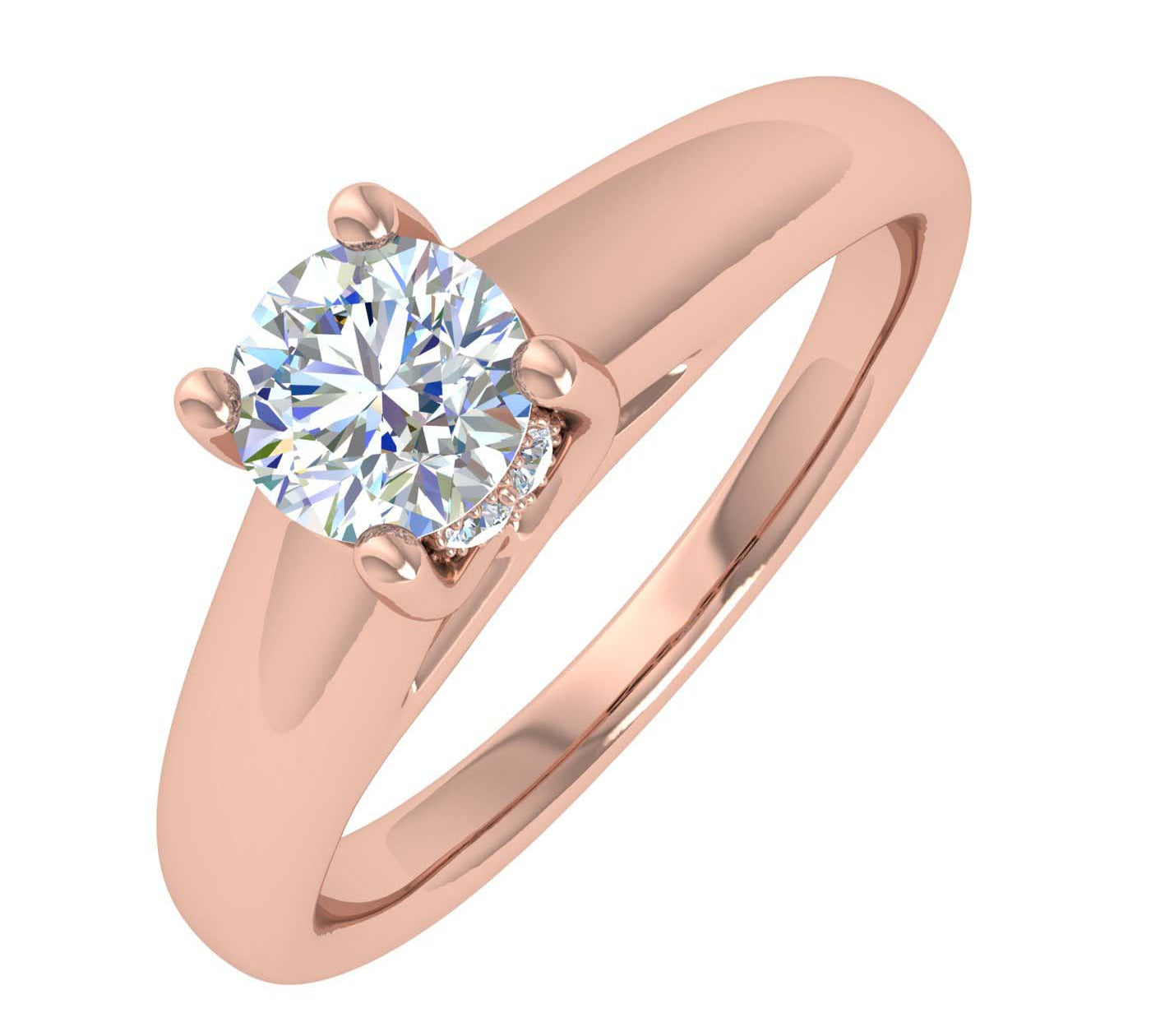 1/2 Carat Solitaire Diamond Engagement ring in Gold - IGI Certified