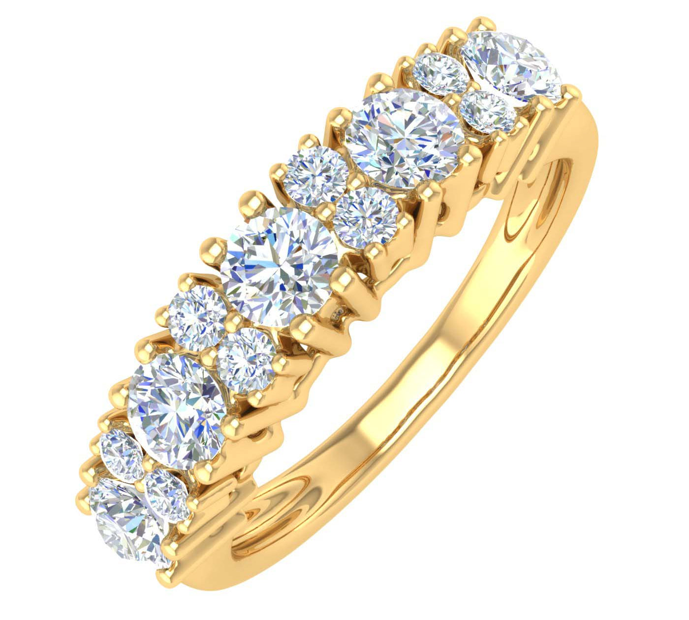 1 Carat Diamond Wedding Band Ring in Gold - IGI Certified
