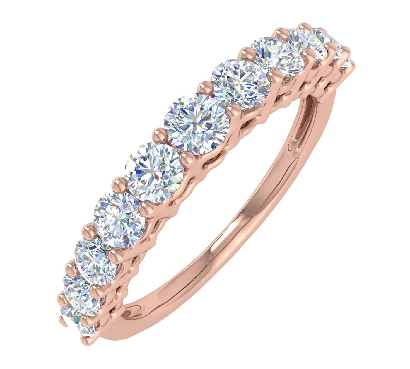 1 Carat Diamond Wedding Band Ring in Gold - IGI Certified