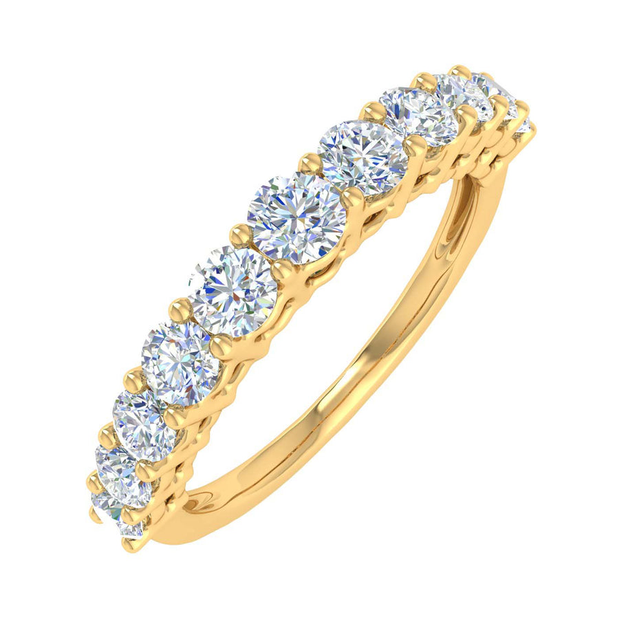 1 Carat Diamond Wedding Band Ring in Gold - IGI Certified