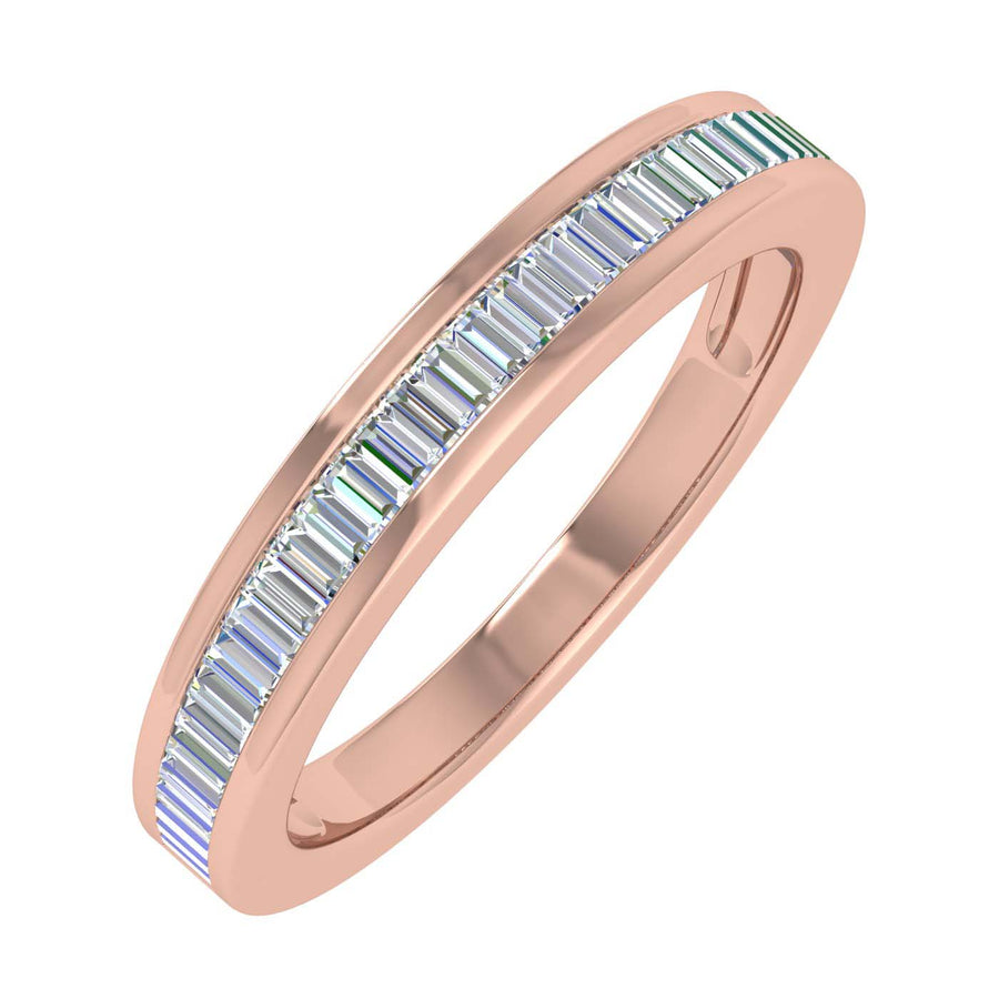 1/2 Carat Channel Set Baguette Shape Diamond Wedding Band Ring in Gold