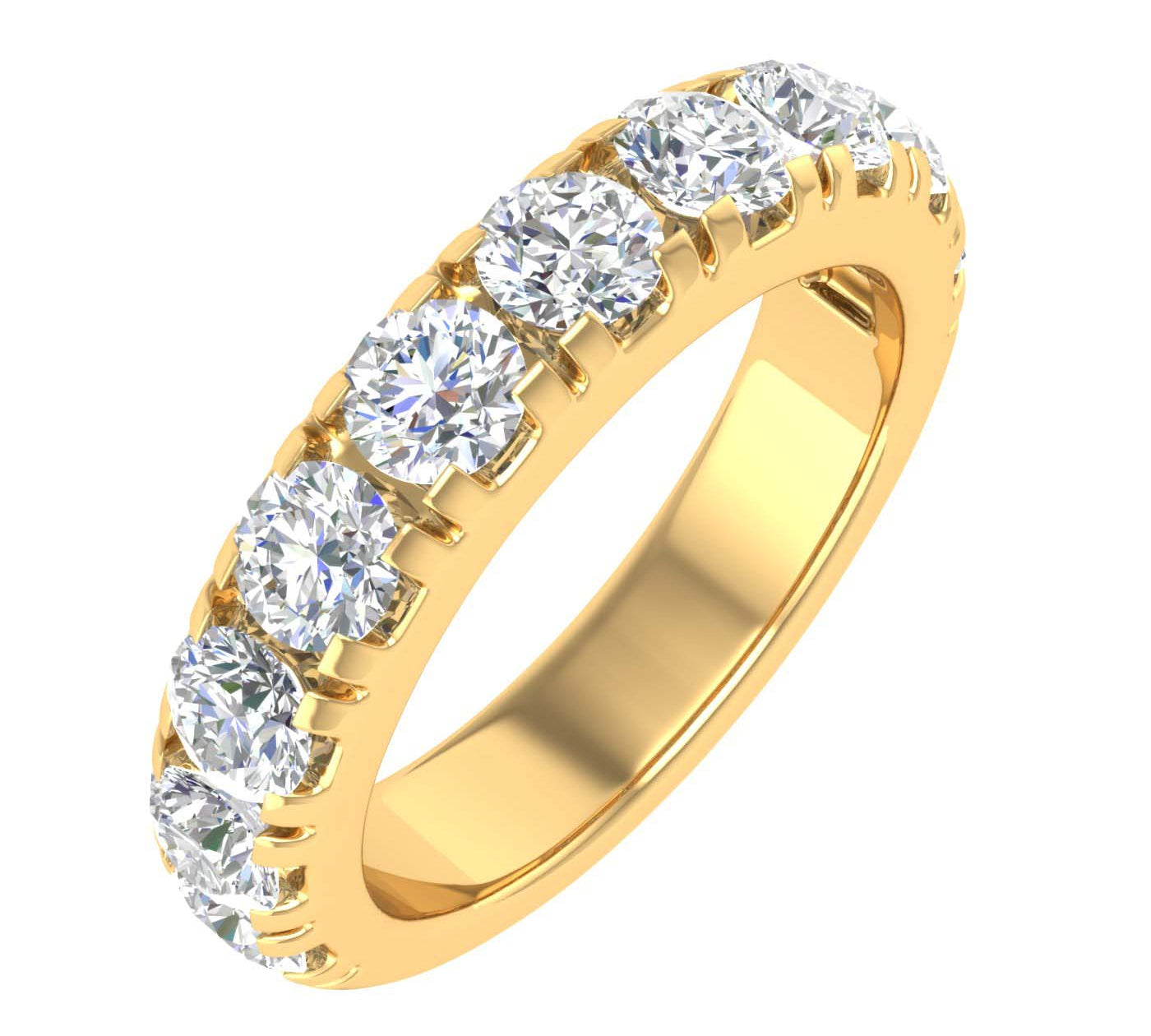 2 Carat (ctw) Diamond Wedding Band Ring in Gold - IGI Certified