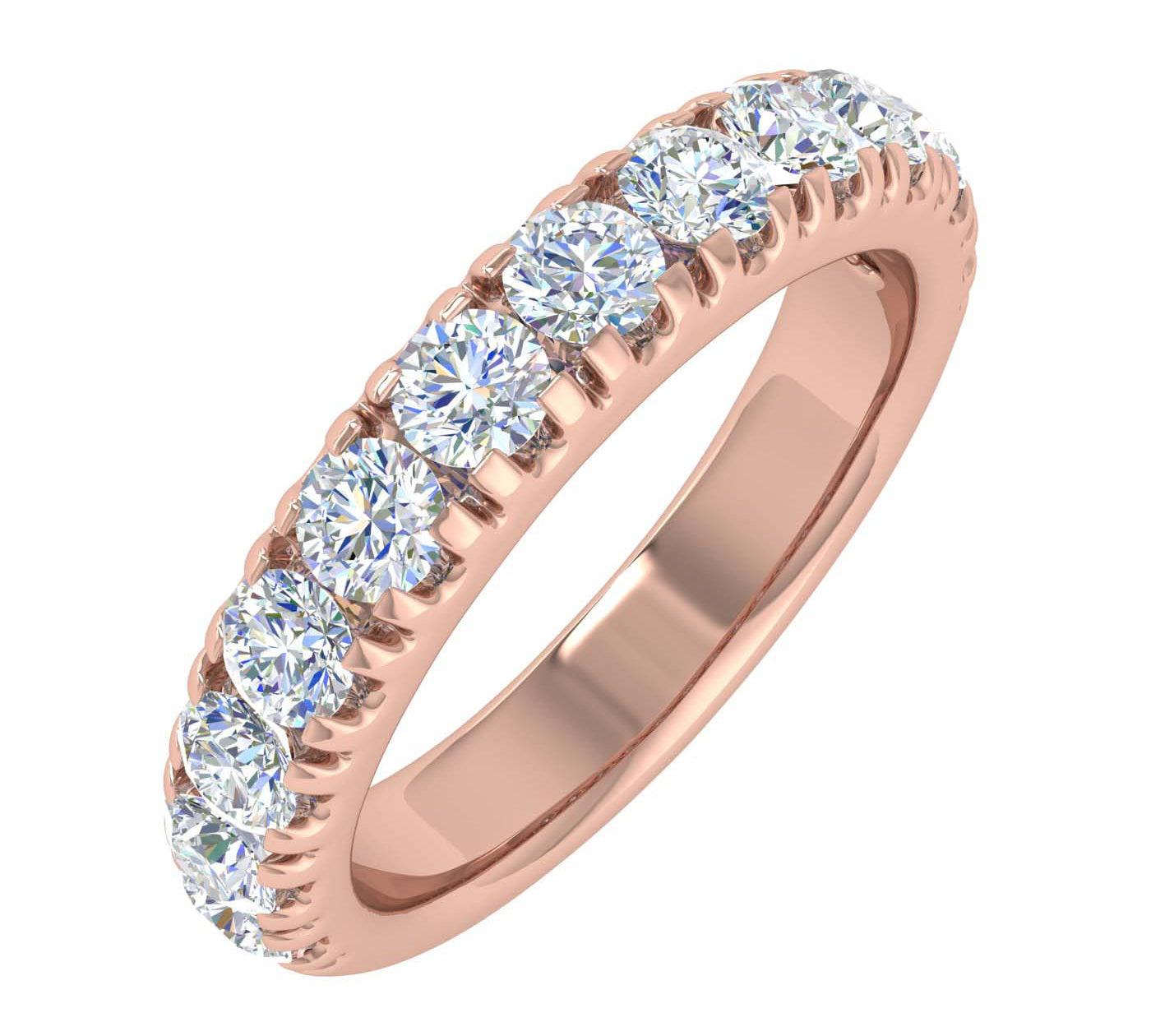 1 Carat Diamond Wedding Band Ring in Gold - IGI Certified