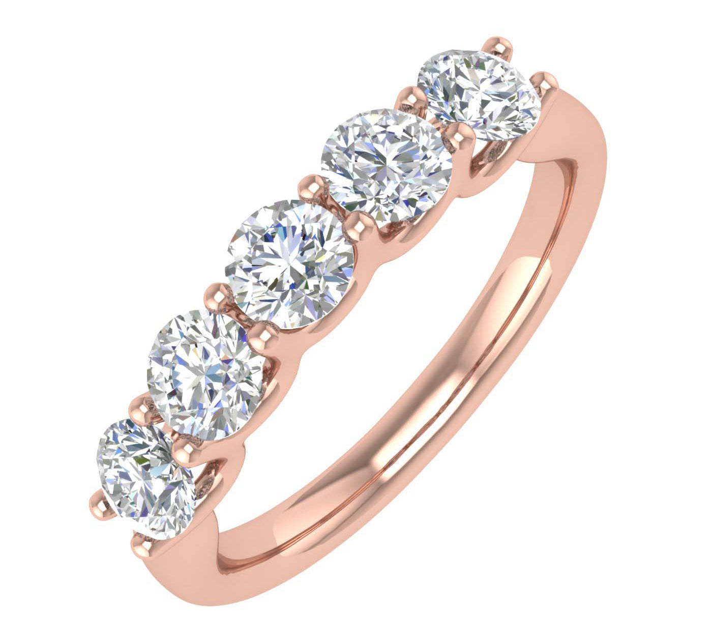 1 Carat (ctw) 5-Stone Diamond Wedding Band Ring in Gold