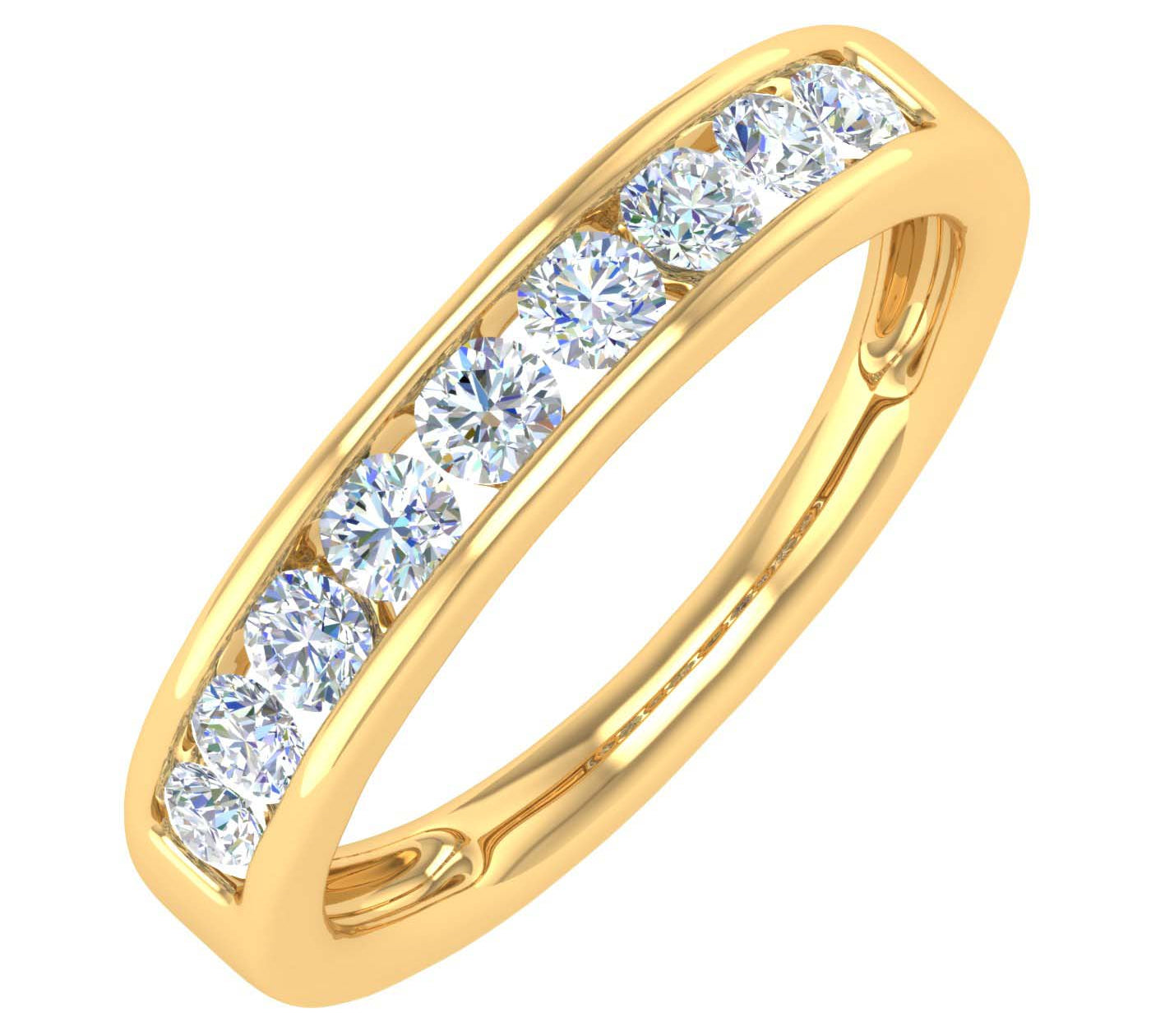 1/2 Carat Channel Set Diamond Wedding Band Ring in Gold - IGI Certified