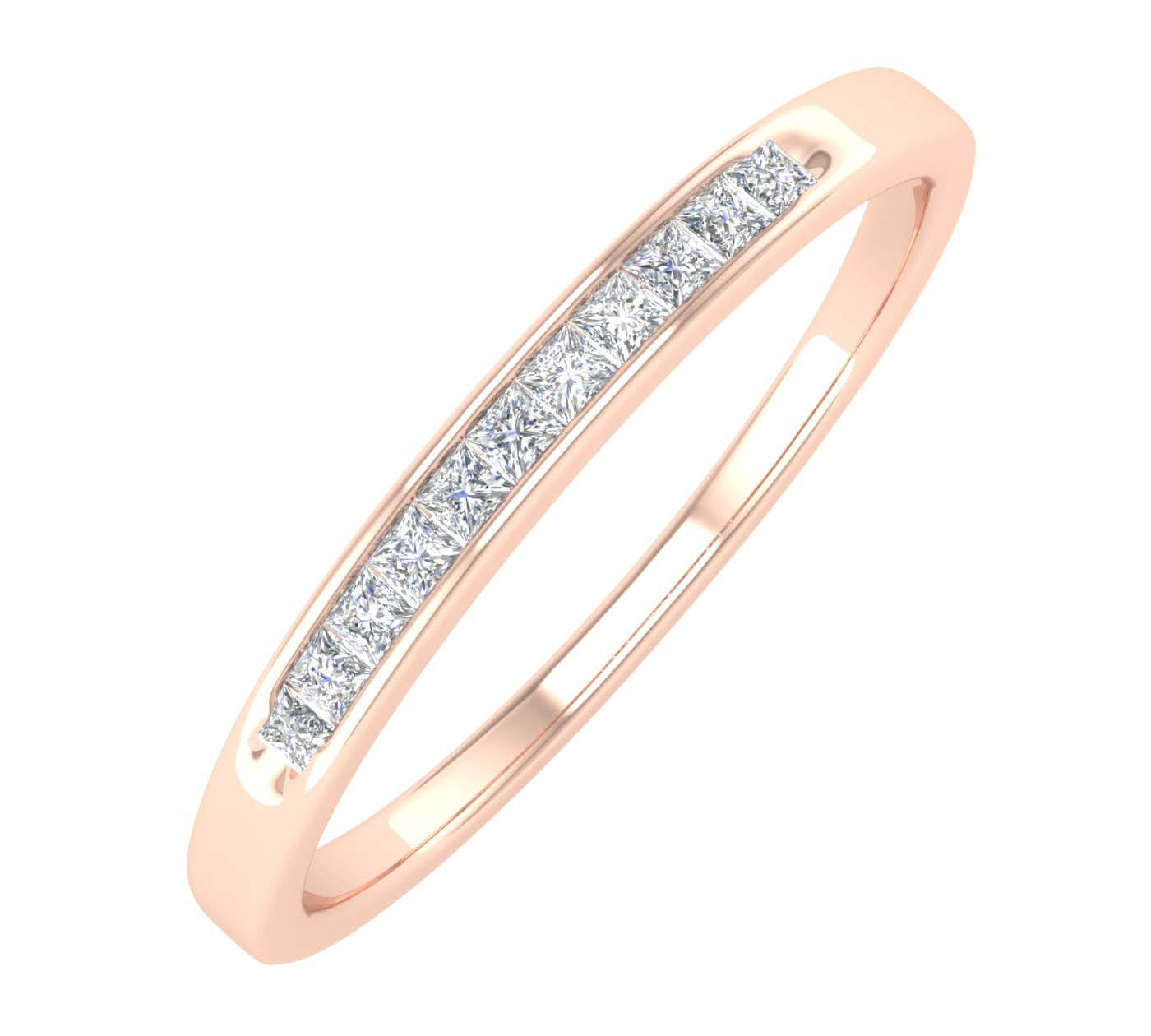 0.12 Carat Channel Set Diamond Stackable Anniversary Ring in Gold