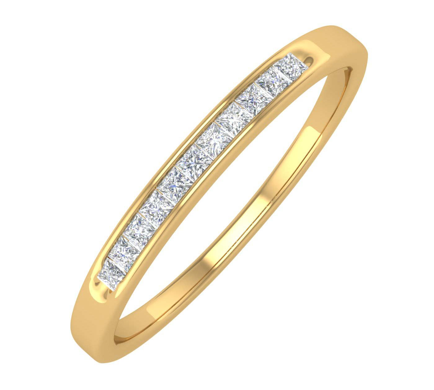 0.12 Carat Channel Set Diamond Stackable Anniversary Ring in Gold