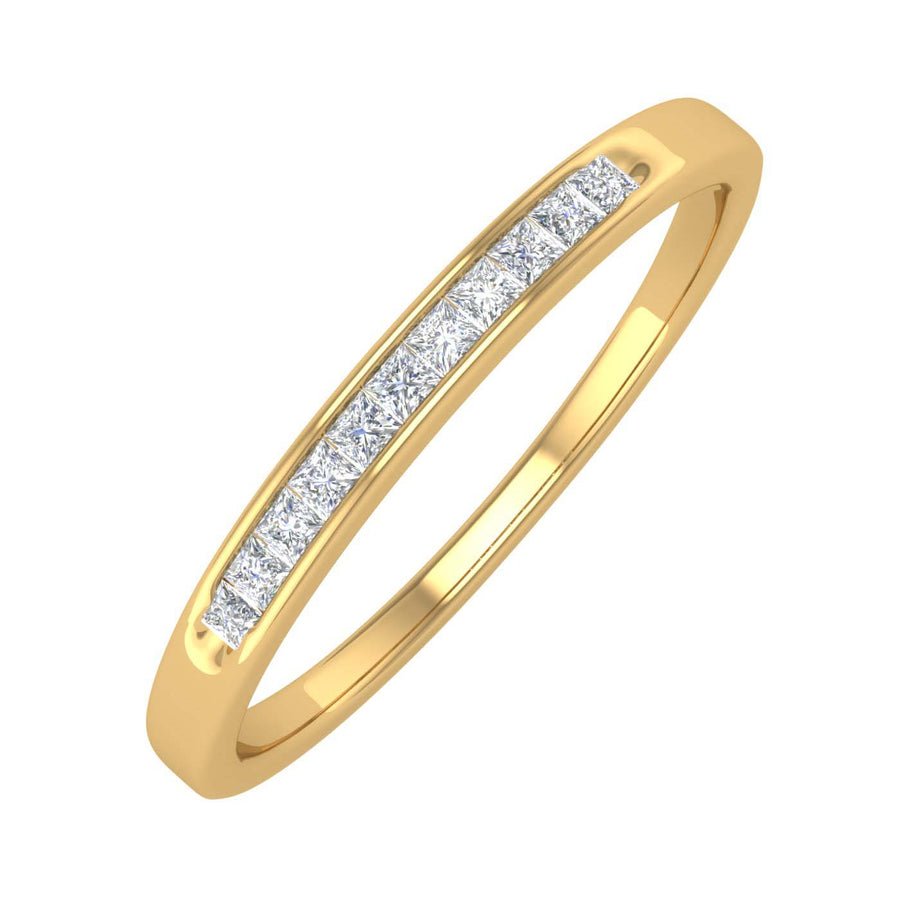 0.12 Carat Channel Set Diamond Stackable Anniversary Ring in Gold