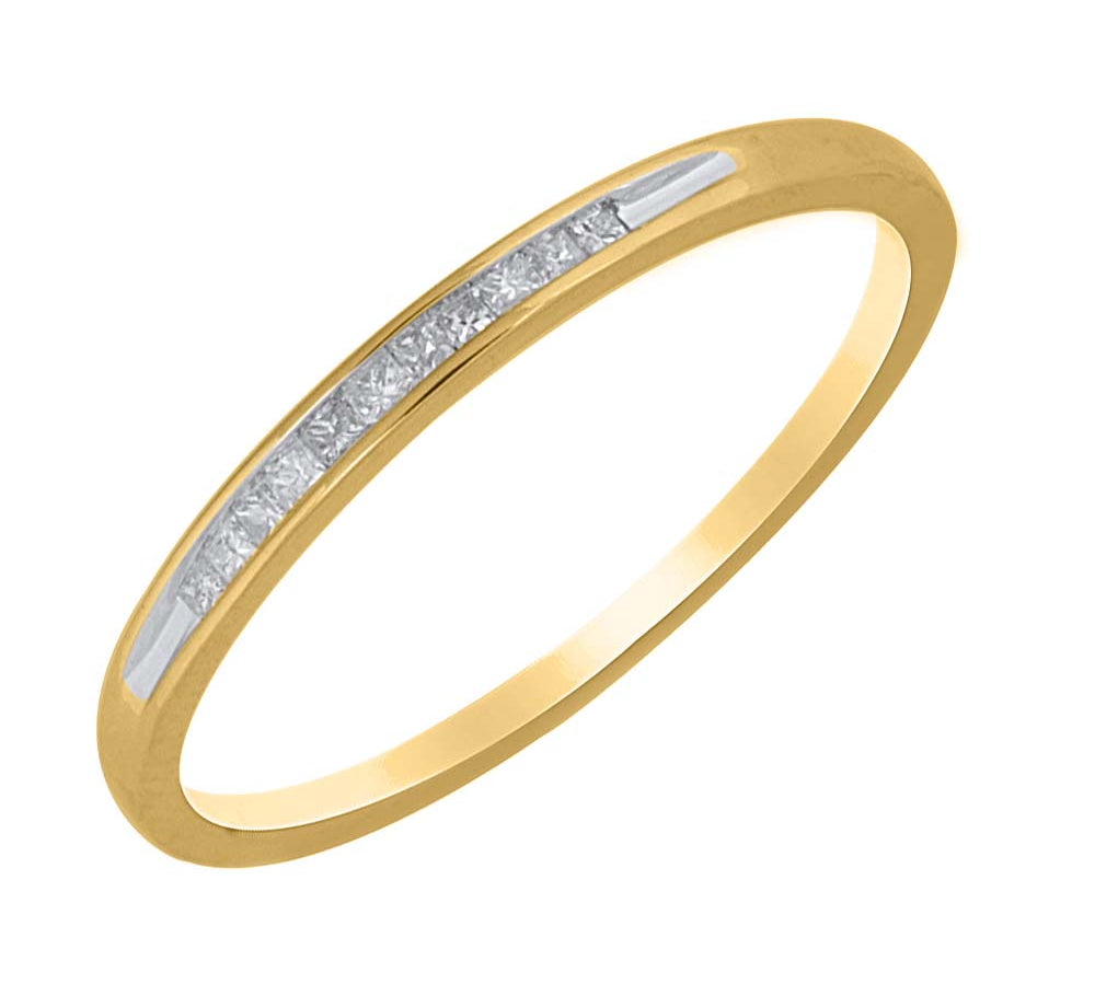1/10 Carat Channel Set Diamond Wedding Anniversary Ring in Gold - IGI Certified