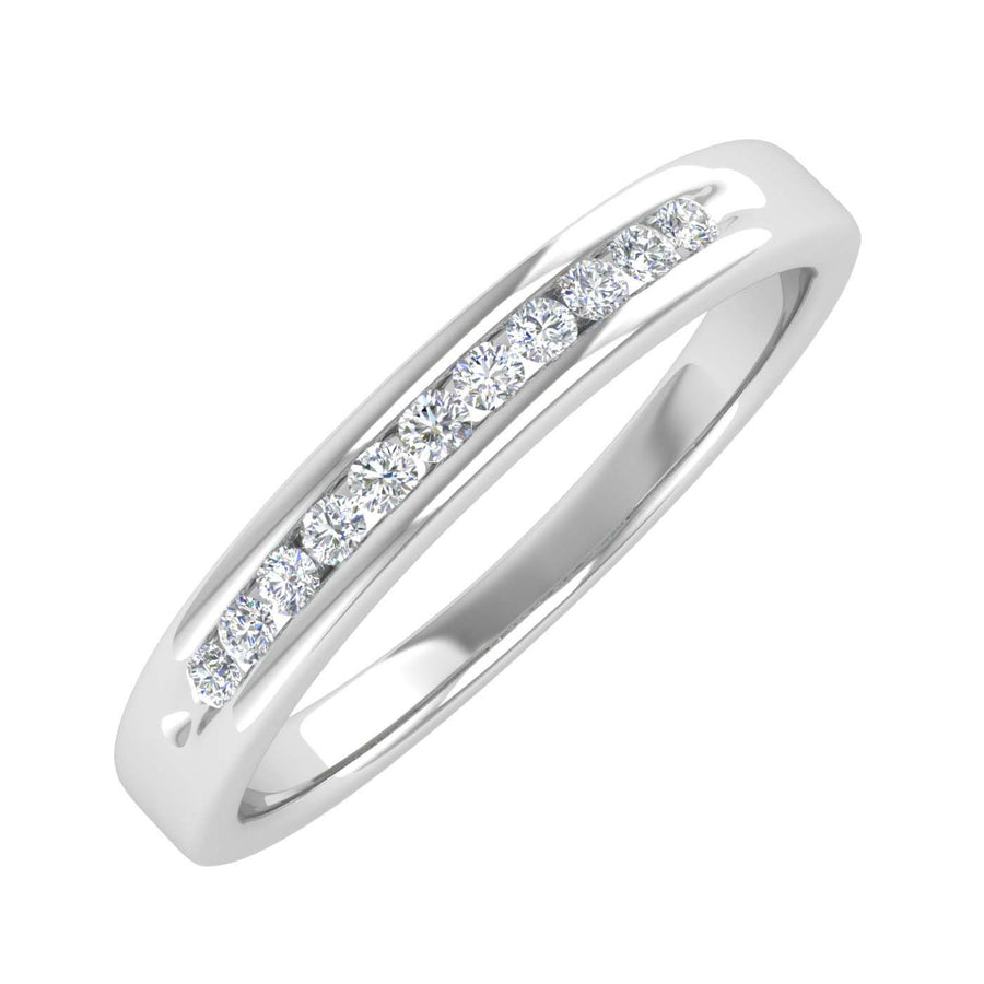 1/10 Carat Channel Set Diamond Wedding Anniversary Ring in Gold
