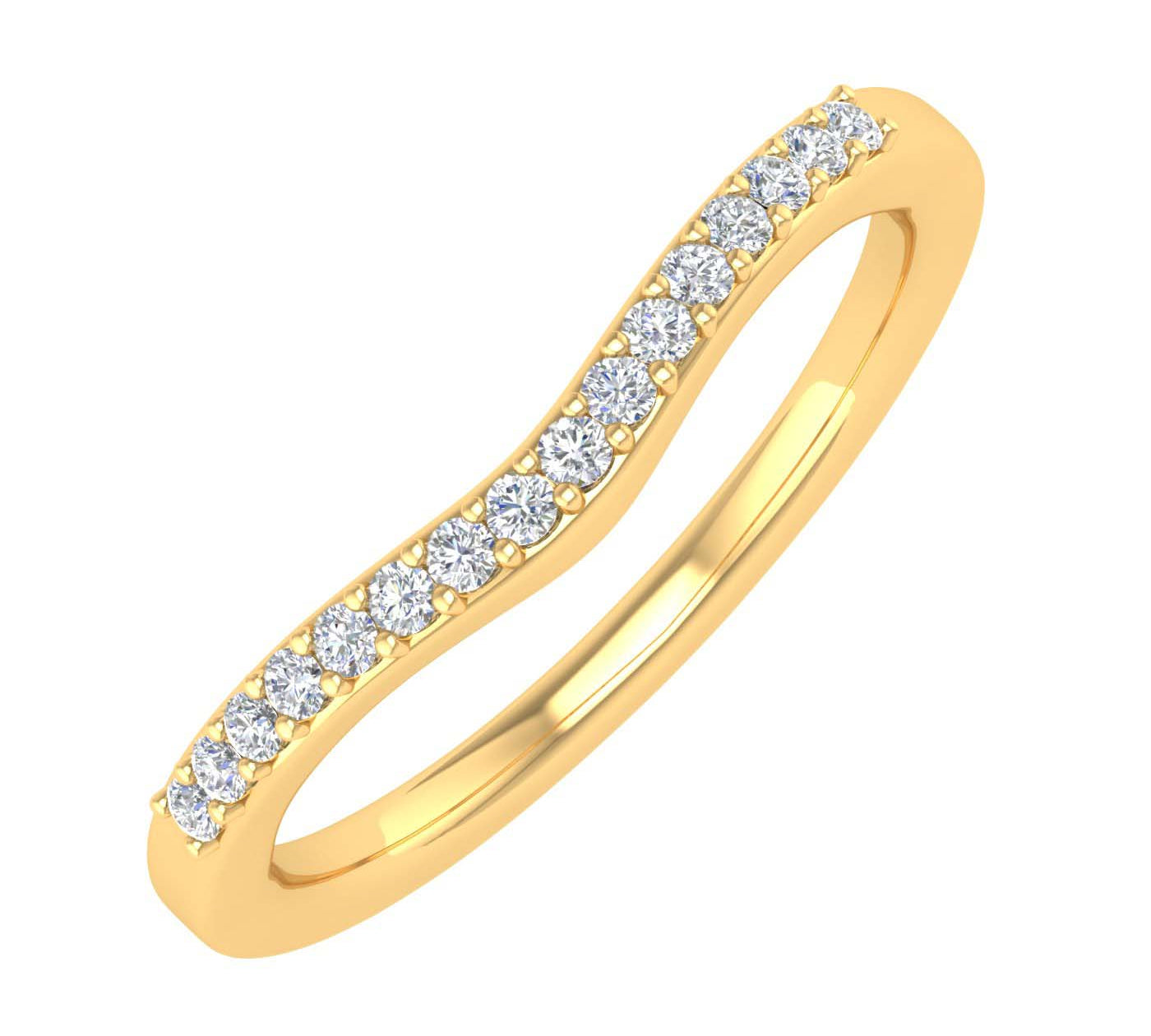 1/10 Carat Diamond Wedding Anniversary Ring in Gold - IGI Certified