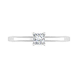 1/4 Carat 4-Prong Set Princess Cut Diamond Solitaire Engagement Ring Band in Gold - IGI Certified