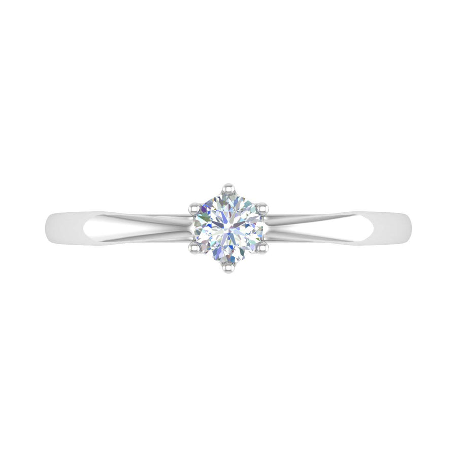 1/5 Carat 6-Prong Set Diamond Solitaire Engagement Ring Band in Gold - IGI Certified