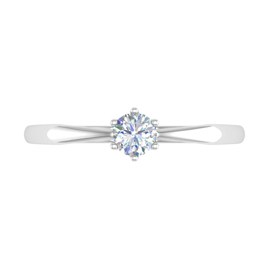 1/4 Carat 6-Prong Set Diamond Solitaire Engagement Ring Band in Gold