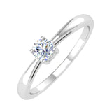 1/5 Carat 4-Prong Set Diamond Solitaire Engagement Ring Band in Gold - IGI Certified