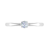 1/5 Carat 4-Prong Set Diamond Solitaire Engagement Ring Band in Gold - IGI Certified