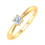 1/5 Carat 4-Prong Set Diamond Solitaire Engagement Ring Band in Gold - IGI Certified