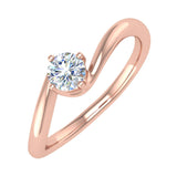 1/5 Carat 4-Prong Set Diamond Solitaire Engagement Ring Band in Gold