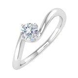1/5 Carat 4-Prong Set Diamond Solitaire Engagement Ring Band in Gold