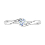 1/5 Carat 4-Prong Set Diamond Solitaire Engagement Ring Band in Gold