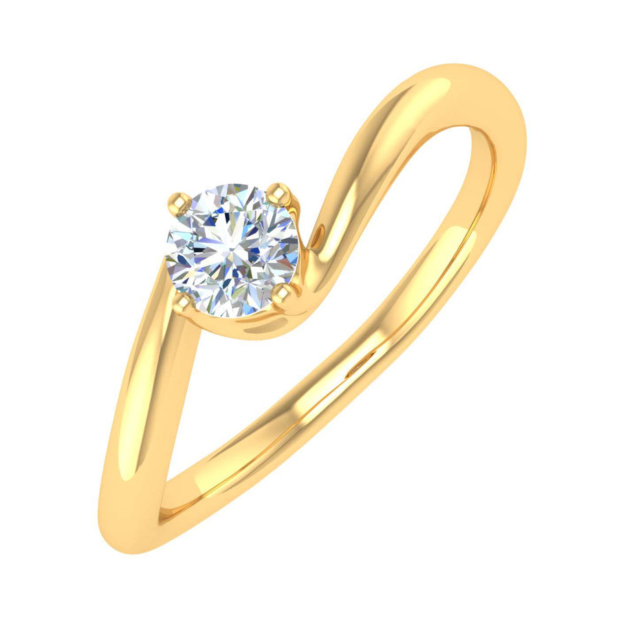 1/5 Carat 4-Prong Set Diamond Solitaire Engagement Ring Band in Gold