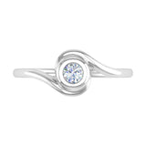 1/5 Carat Bezel Set Diamond Solitaire Engagement Ring Band in Gold - IGI Certified