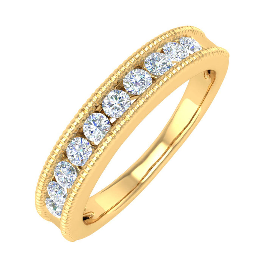 1/2 Carat Channel Set Diamond Wedding Ring Band in Gold