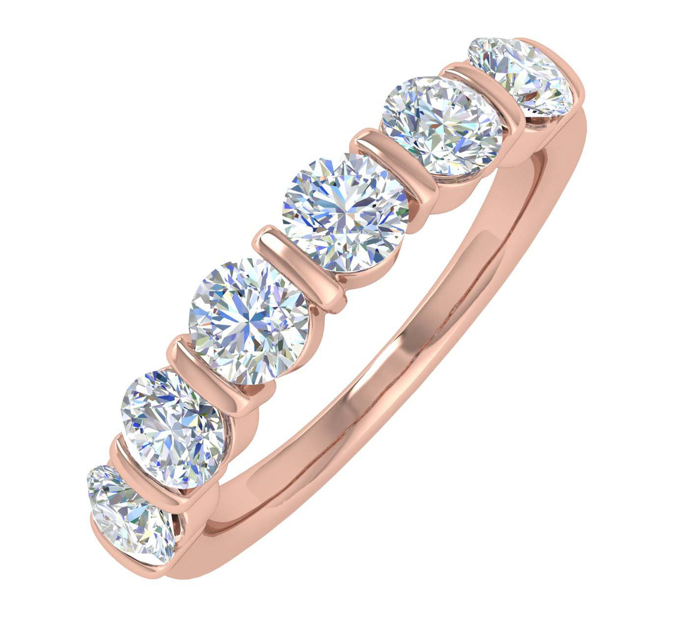 1 1/5 Carat Diamond Wedding Band Ring in Gold - IGI Certified