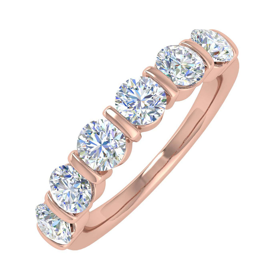 1 1/5 Carat Diamond Wedding Band Ring in Gold - IGI Certified