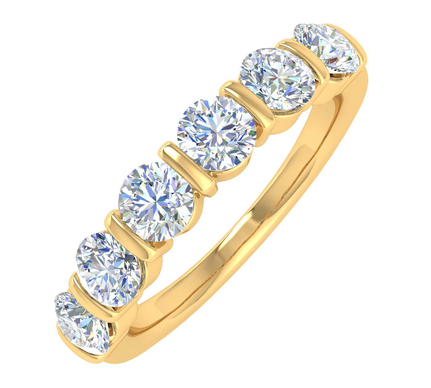 1 1/5 Carat Diamond Wedding Band Ring in Gold - IGI Certified