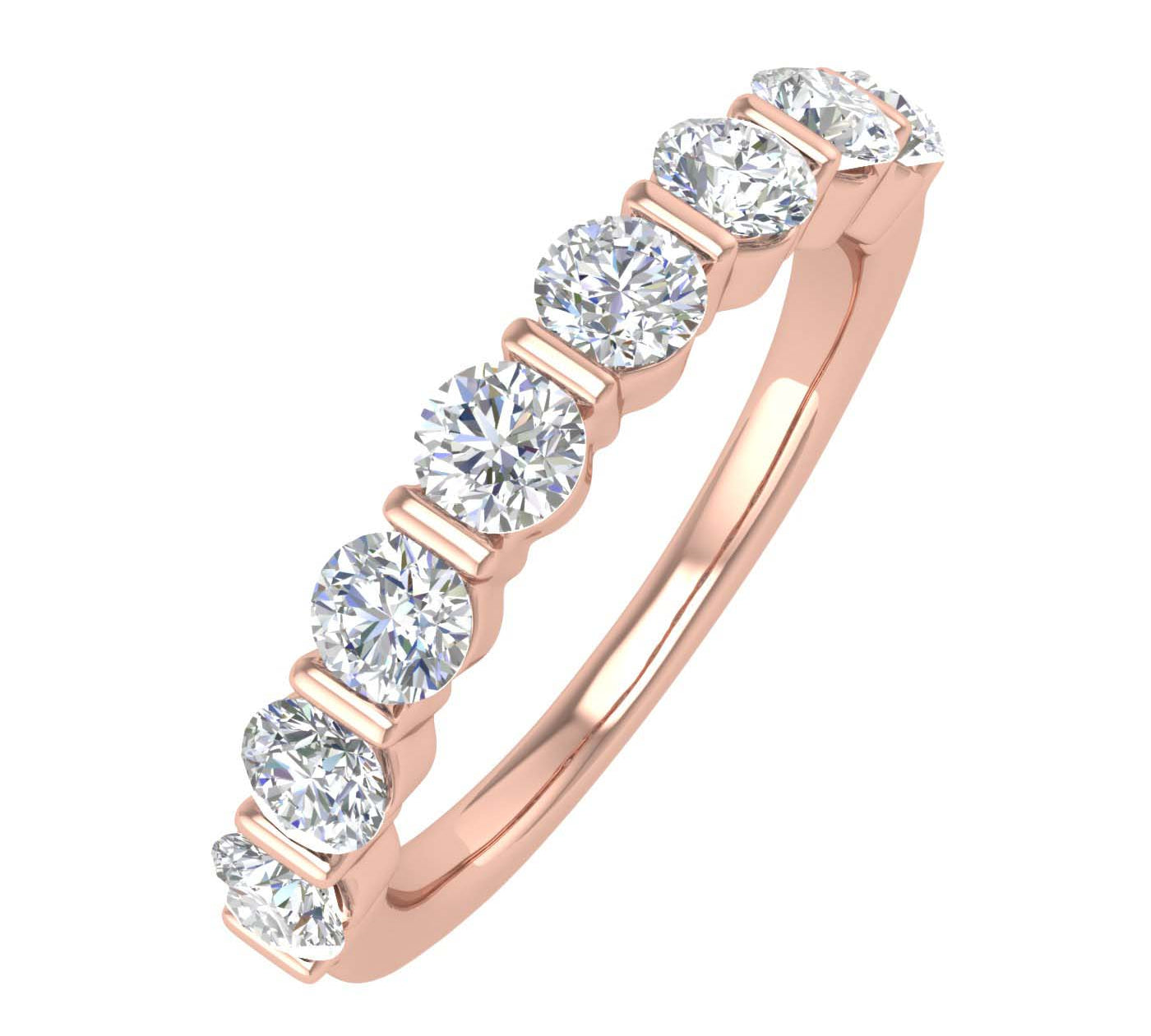 1 Carat Diamond Wedding Band Ring in Gold - IGI Certified