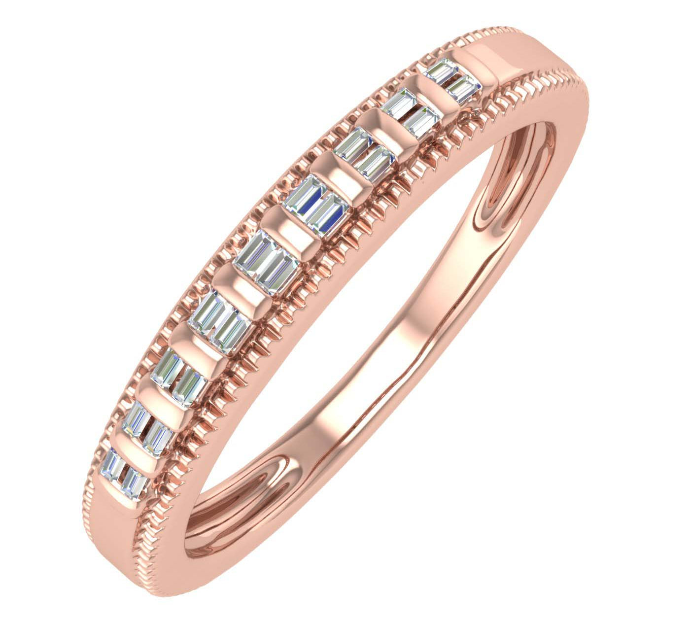 1/10 Carat Channel Set Diamond Wedding Anniversary Ring in Gold - IGI Certified