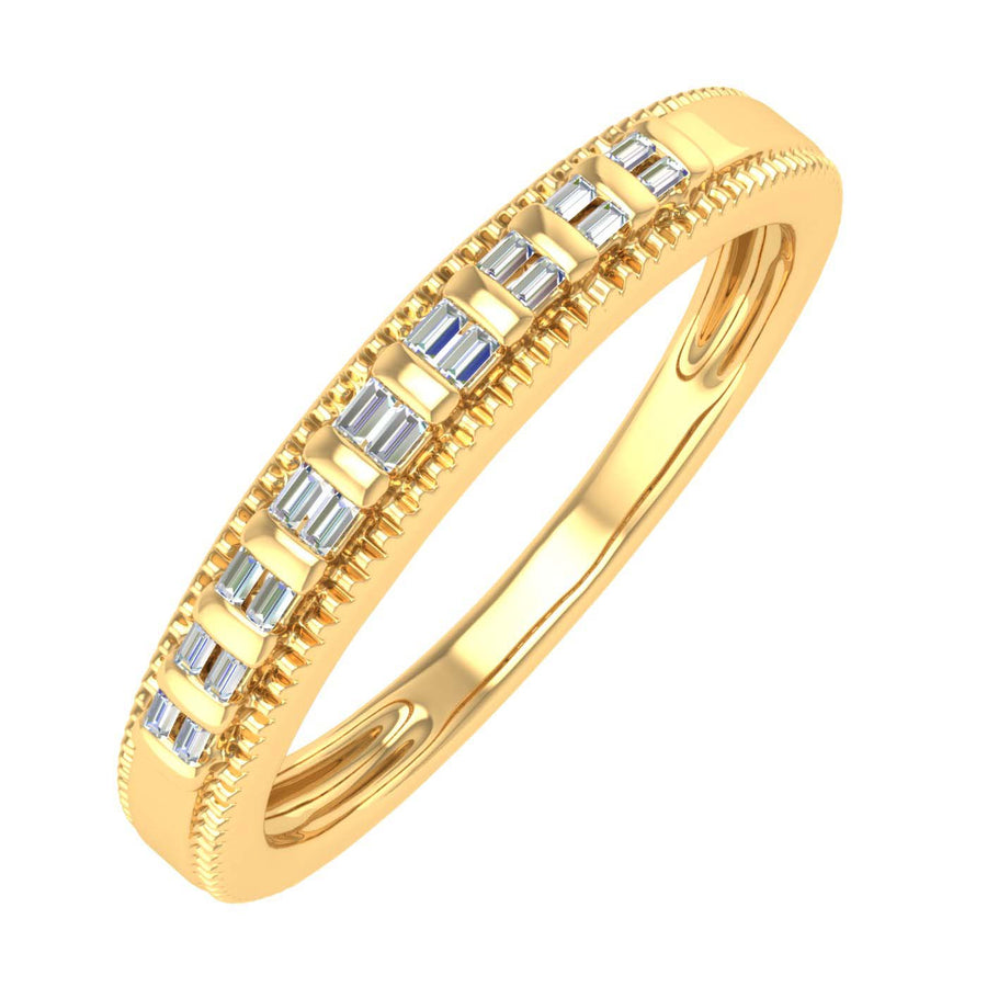 1/10 Carat Channel Set Diamond Wedding Anniversary Ring in Gold - IGI Certified