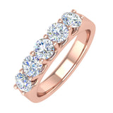 1 Carat (ctw) 5-Stone Diamond Wedding Band Ring in Gold - IGI Certified