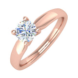 1/2 Carat 4-Prong Set Diamond Solitaire Engagement Ring in Gold