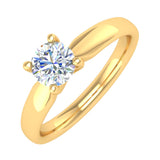 1/2 Carat 4-Prong Set Diamond Solitaire Engagement Ring in Gold