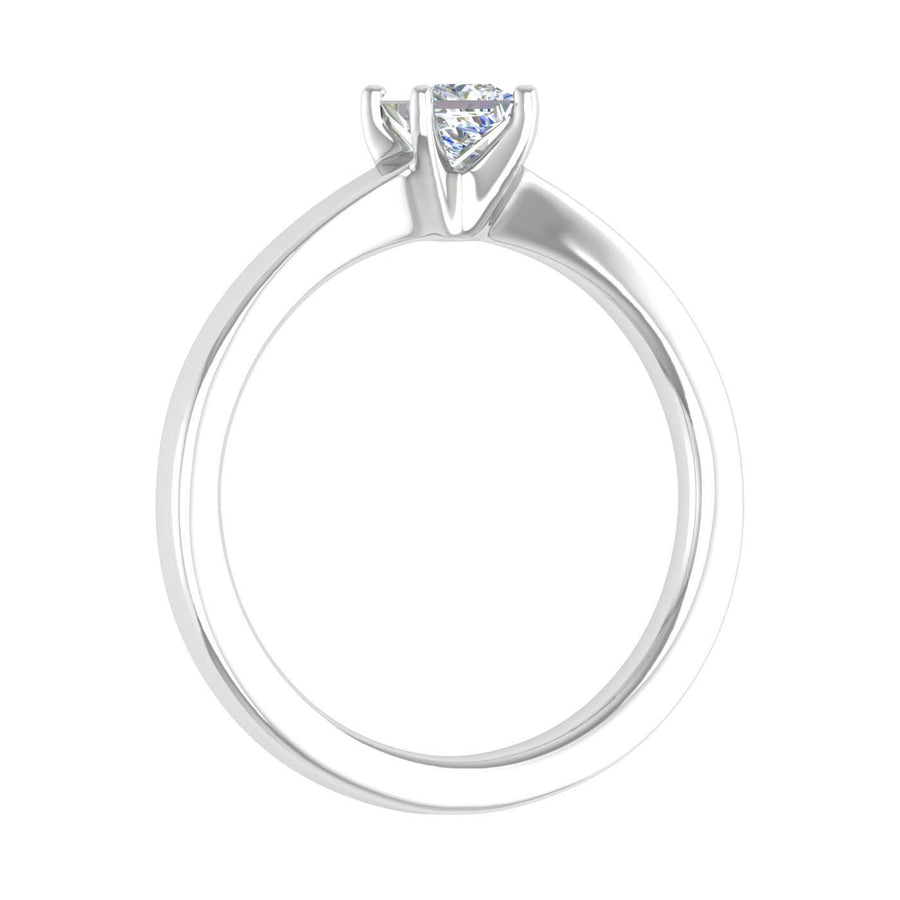 Gold 4-Prong Set Princess Cut Diamond Solitaire Engagement Ring Band (0.26 Carat)