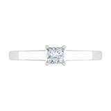 Gold 4-Prong Set Princess Cut Diamond Solitaire Engagement Ring Band (0.26 Carat)
