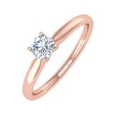1/4 Carat 4-Prong Set Solitaire Diamond Engagement Ring Band in Gold