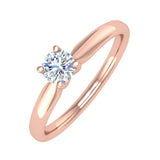 1/5 Carat 4-Prong Set Solitaire Diamond Engagement Ring Band in Gold - IGI Certified