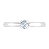 1/5 Carat 4-Prong Set Solitaire Diamond Engagement Ring Band in Gold - IGI Certified