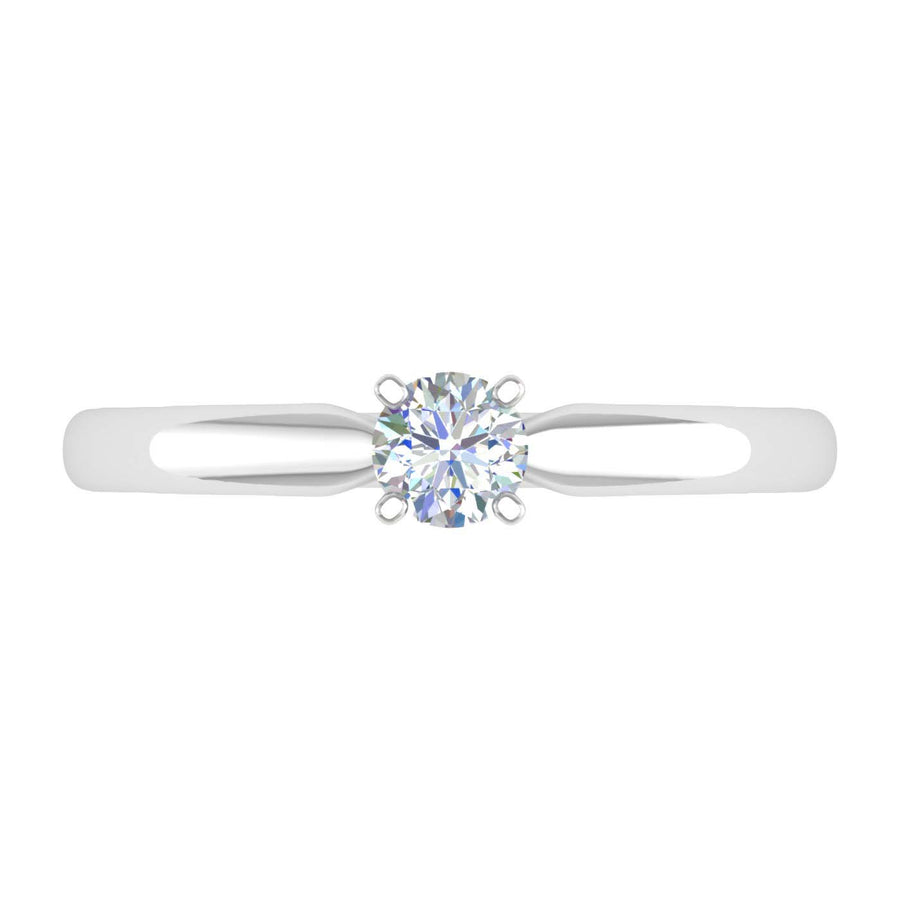 1/5 Carat 4-Prong Set Solitaire Diamond Engagement Ring Band in Gold