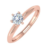 1/2 Carat 6-Prong Set Diamond Solitaire Engagement Ring in Gold - IGI Certified