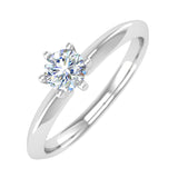 1/2 Carat 6-Prong Set Diamond Solitaire Engagement Ring in Gold