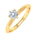 1/2 Carat 6-Prong Set Diamond Solitaire Engagement Ring in Gold - IGI Certified