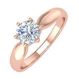 1/2 Carat 6-Prong Set Diamond Solitaire Engagement Ring in Gold - IGI Certified