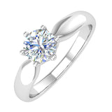 1/2 Carat 6-Prong Set Diamond Solitaire Engagement Ring in Gold - IGI Certified