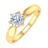 1/2 Carat 6-Prong Set Diamond Solitaire Engagement Ring in Gold - IGI Certified